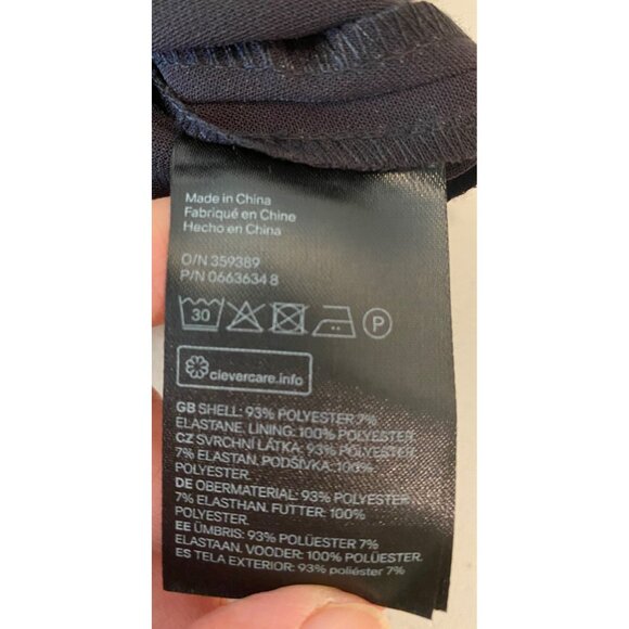 H&M Black & White A-Line Dress Short Sleeves V-Neck Size 6 - Picture 6 of 12